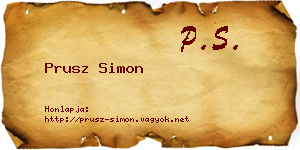 Prusz Simon névjegykártya